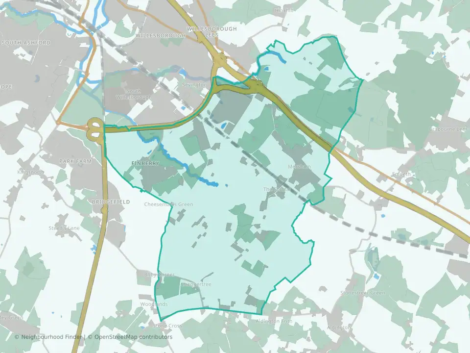 Mersham, Sevington South with Finberry