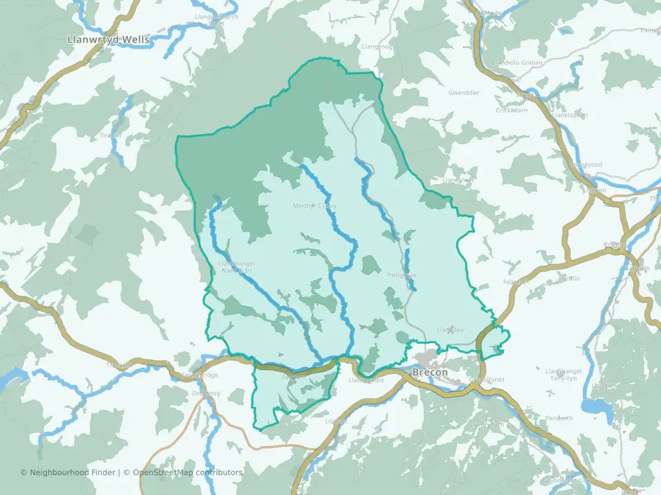 Yscir with Honddu Isaf and Llanddew